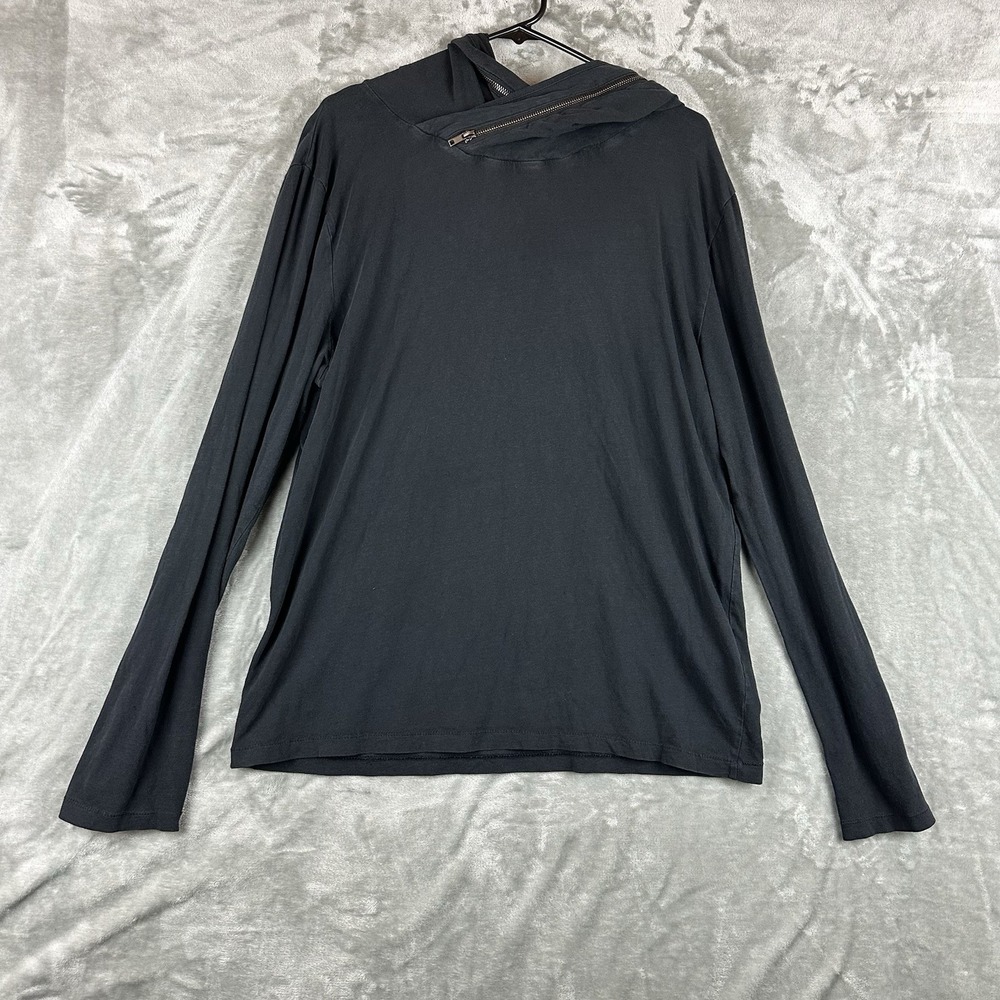 Divided H&M T-Shirt Men's L Black Zipper Hoodie Long Sleeve